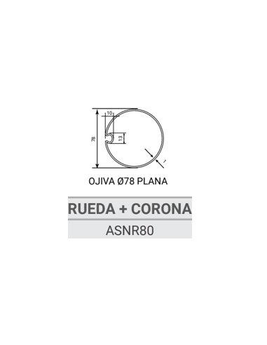 ASNR80 RUEDA+CORONA PARA TUBO OJIVA...